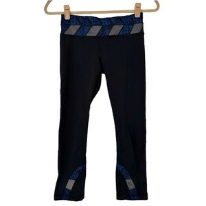 Lululemon Run Inspire Crop II Sashiko Reflective Blue